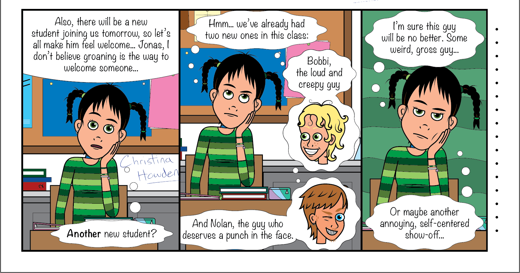 Draft Comic: New Student Announcement
