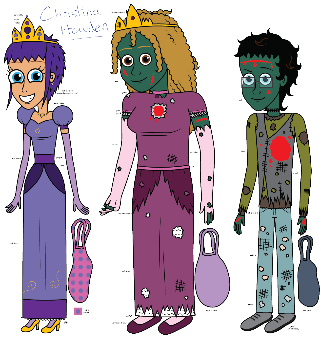 Melanie, Ryanne, Charles - computer drawing