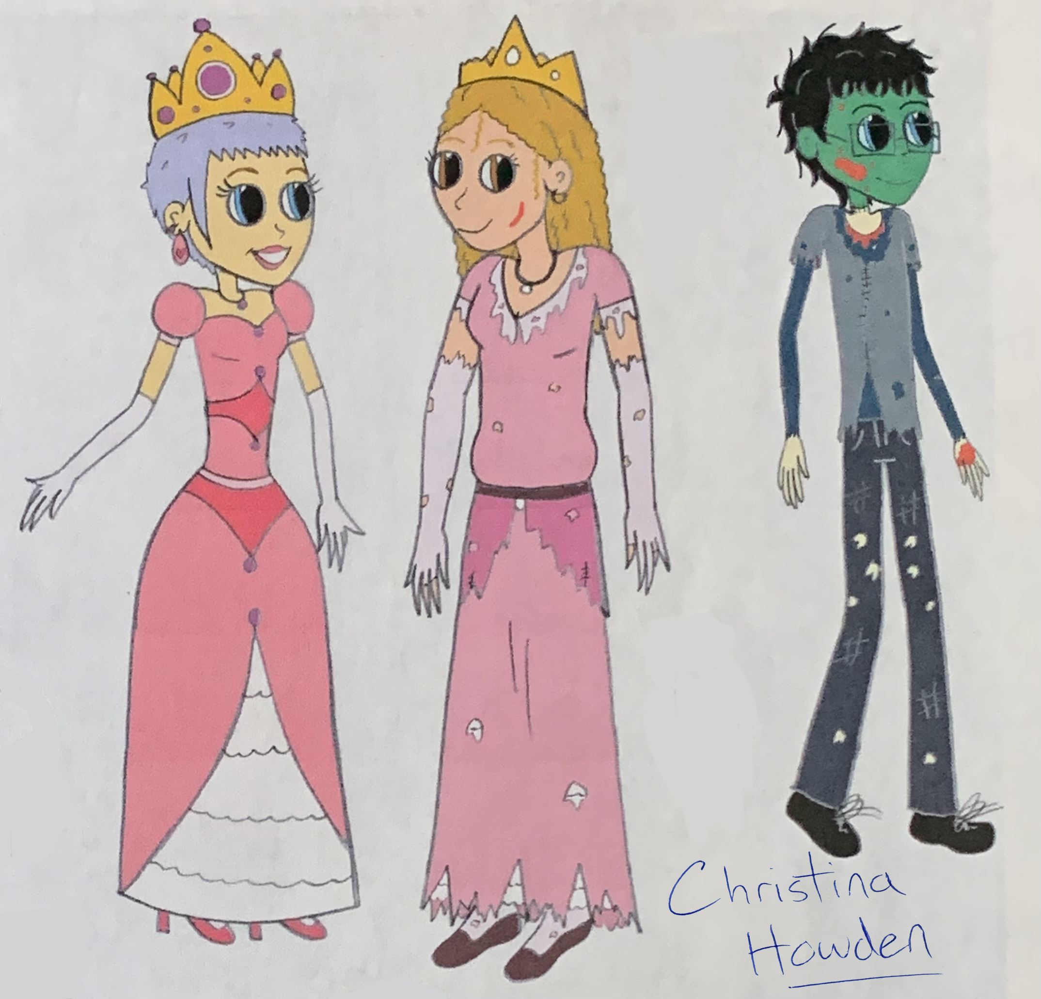 Melanie, Ryanne, Charles - early paper drawing
