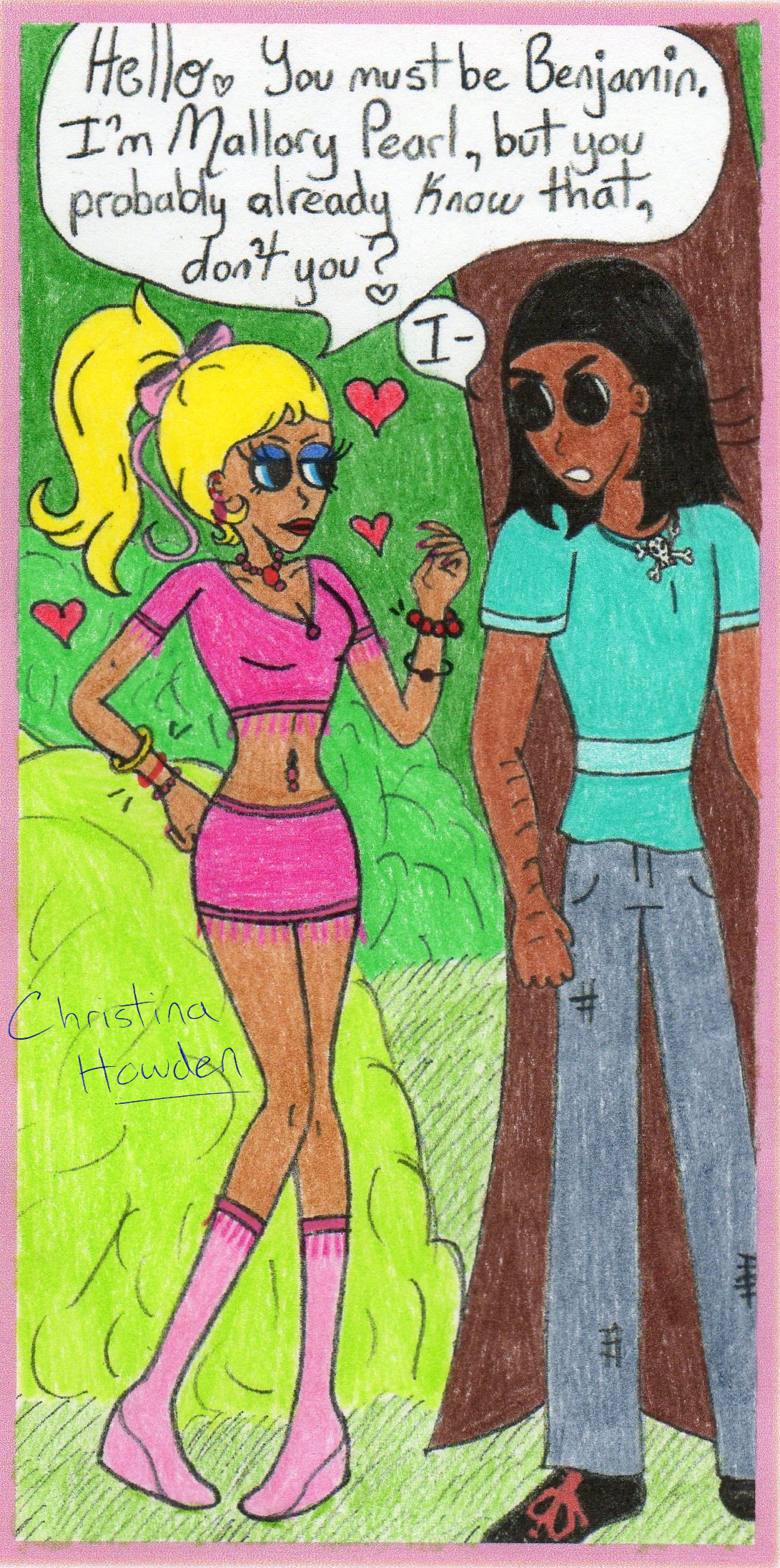 The original, plainer version of Benjamin meeting Mallory