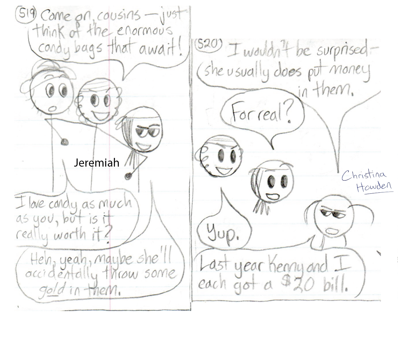 These trick-or-treating interactions would've been fun to write / draw