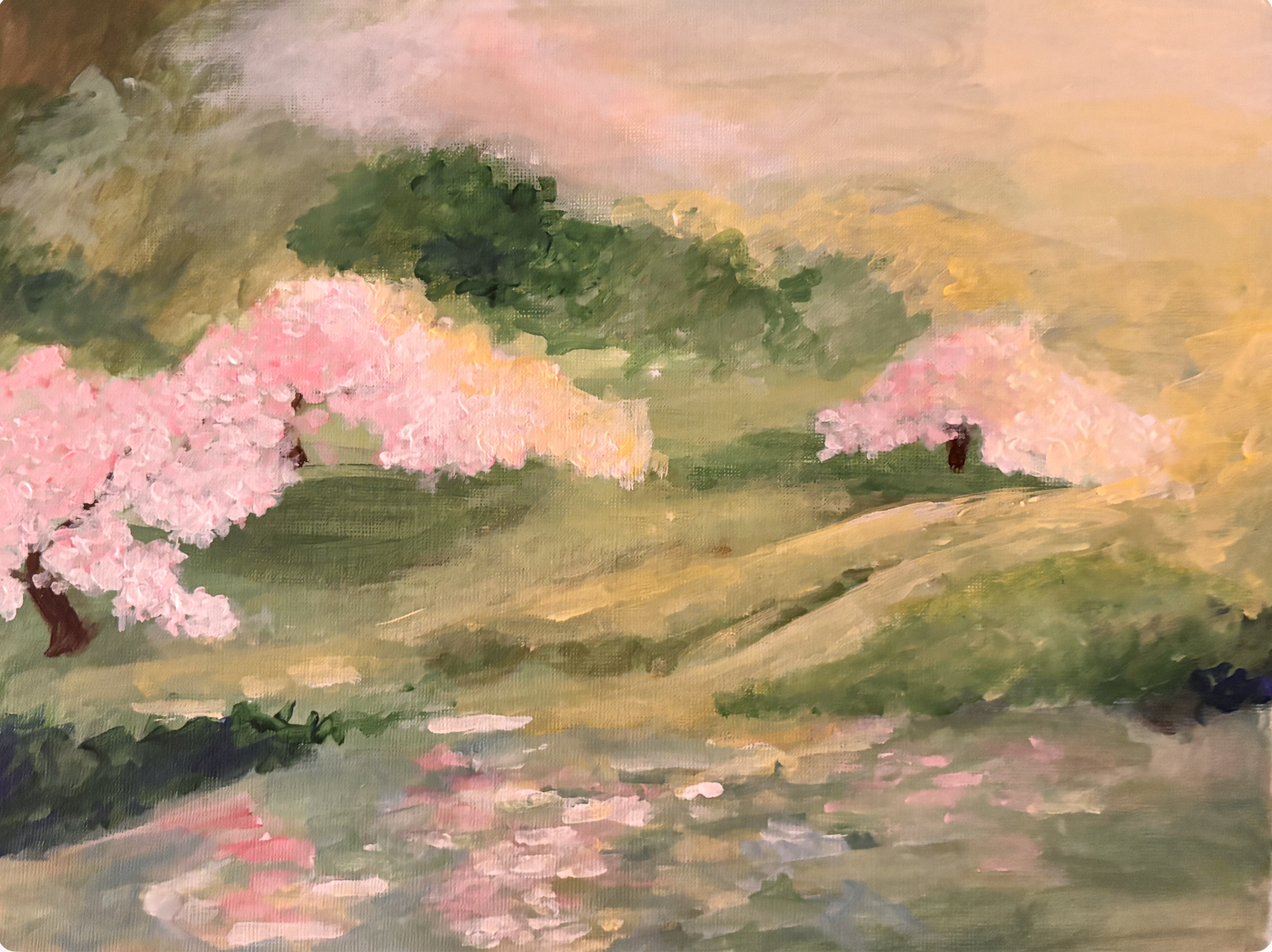 Sakura by the River print