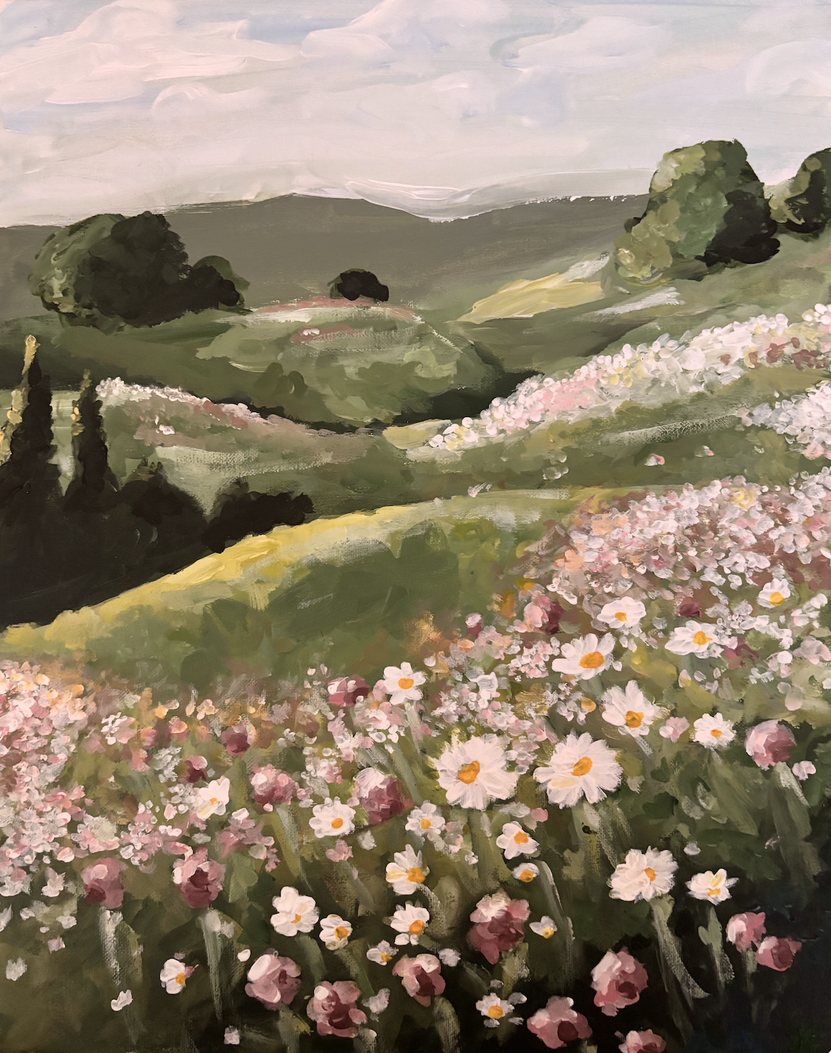 Peonies & Daisies print