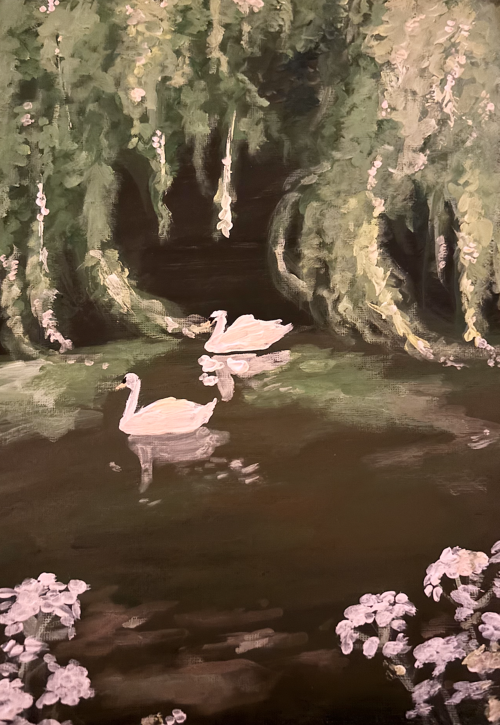 Swans Under Willows print