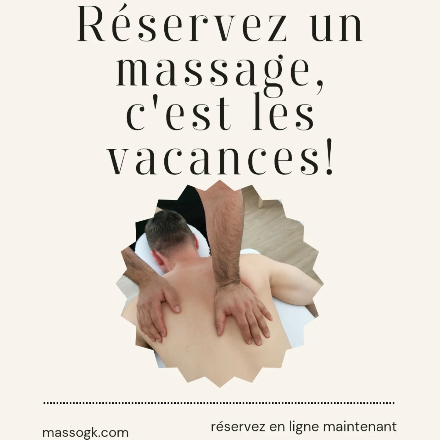 Profitez des vacances de la construction pour prendre soin de vous. 👐
C'est le moment id&eacute;al pour ralentir, r&eacute;cup&eacute;rer et rel&acirc;cher les tensions accumul&eacute;es au fil des derniers mois.
Que vous restiez &agrave; Montr&eacu