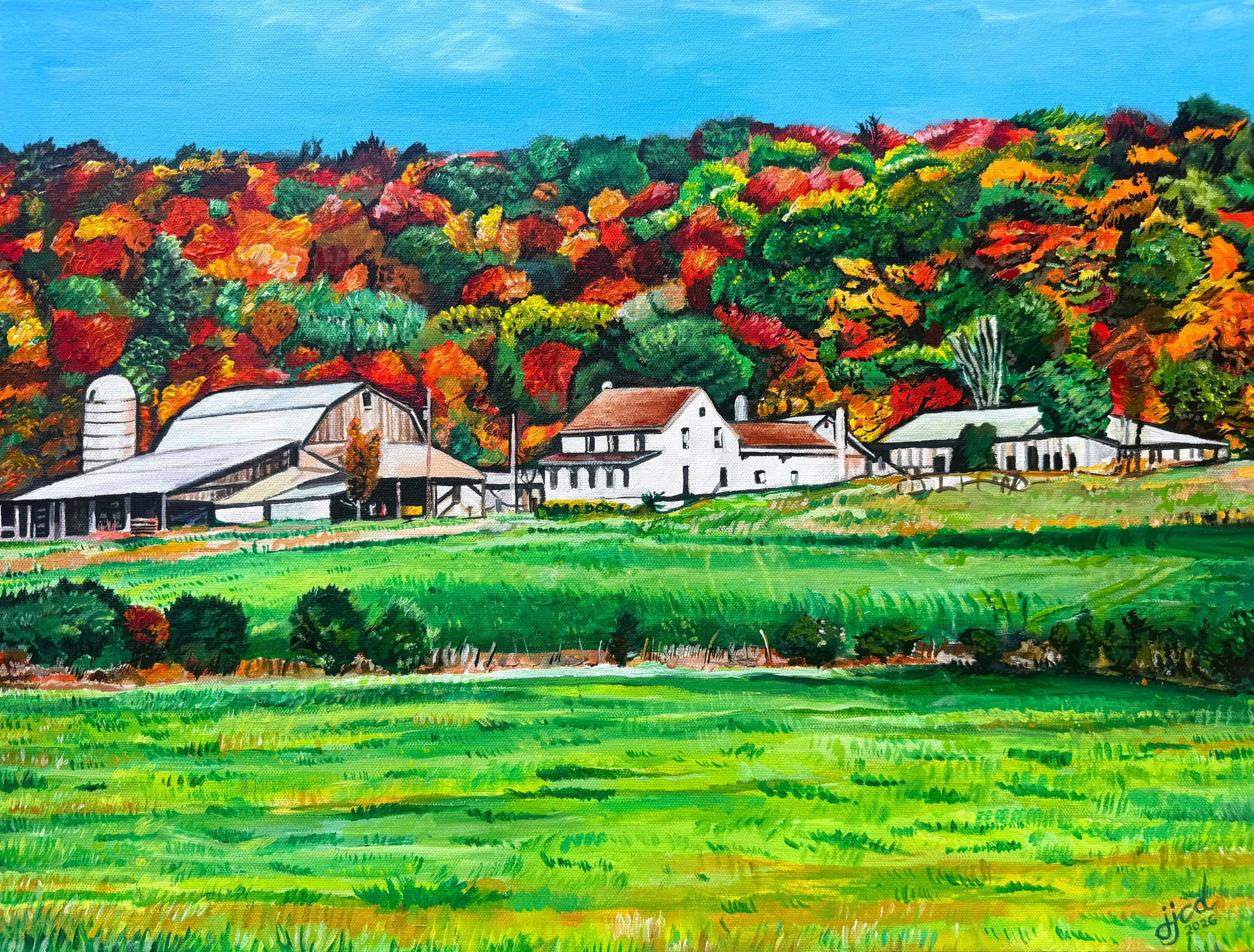 Happy Tuesday!

Excited to share our newest commissioned painting is complete.

This work of art captures a beautiful Western New York farm in peak fall color. Commissioned by the same clients who first trusted us with their Columbus skyline, this pi