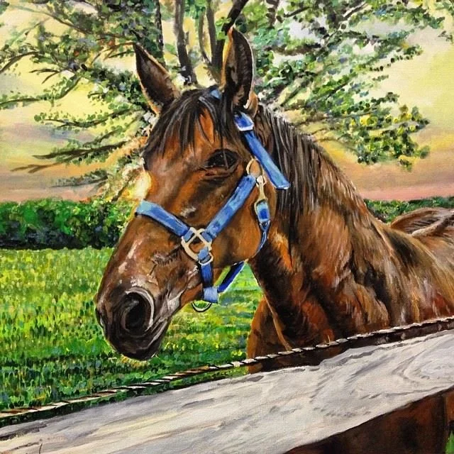 Beautiful Blonde in Union, Kentucky | 24″ x 20″ acrylic on canvas by Jeff Johns | SOLD
