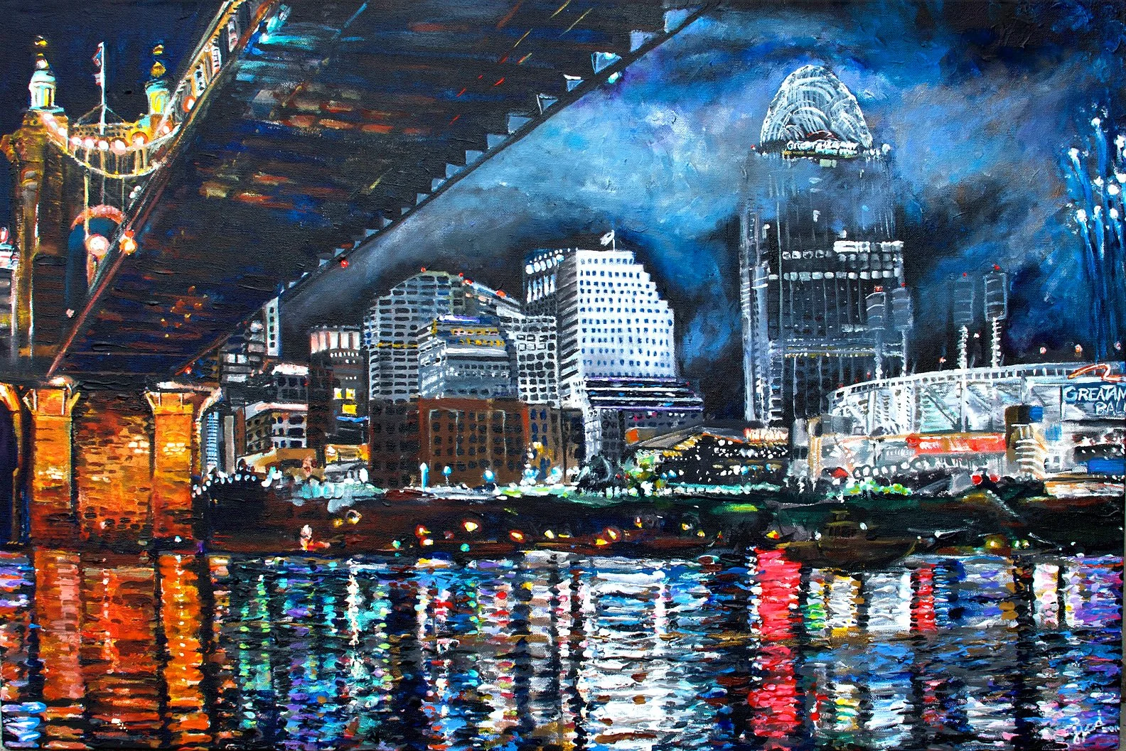 Under the Suspension Two |  24″ x 36″ acrylic on canvas by Jeff Johns and Colin Daugherty | SOLD

