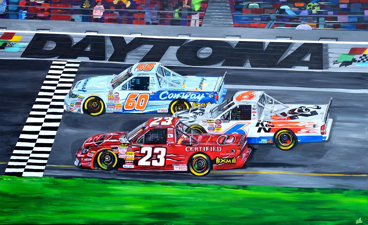 Daytona 500 Truck Series | 95” x 57” acrylic on canvas by JeffJohns and ColinDaugherty | COMMISSIONED