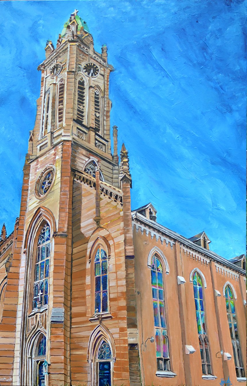St. Xavier, Cincinnati | 30″ x 48″ acrylic on canvas by Jeff Johns and Colin Daugherty | SOLD
