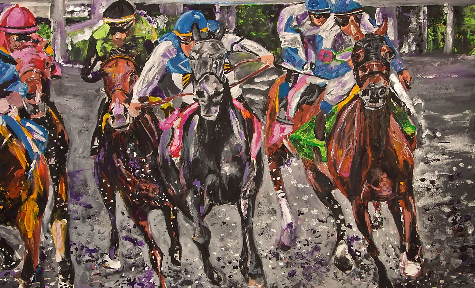 Down the Stretch | 30" x 48" acrylic on canvas by Jeff Johns | SOLD