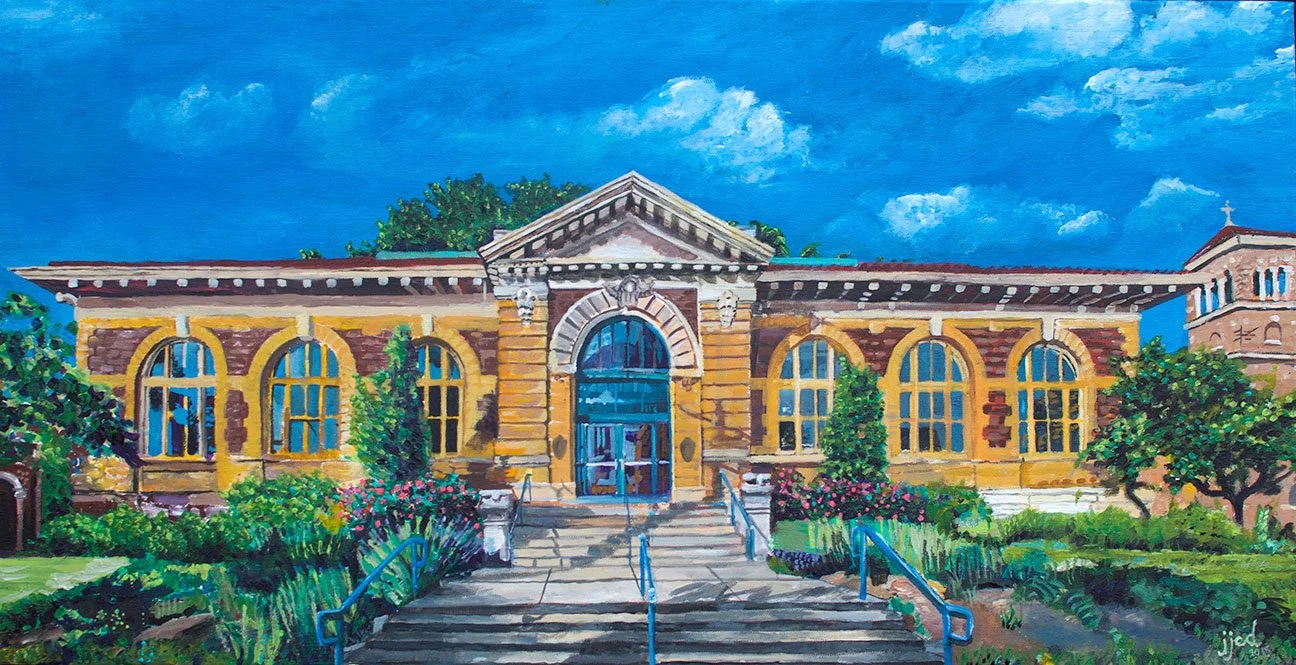 The Carnegie Center of Columbia Tusculum | 15″ x 30″ acrylic on canvas by Jeff Johns and Colin Daugherty | SOLD