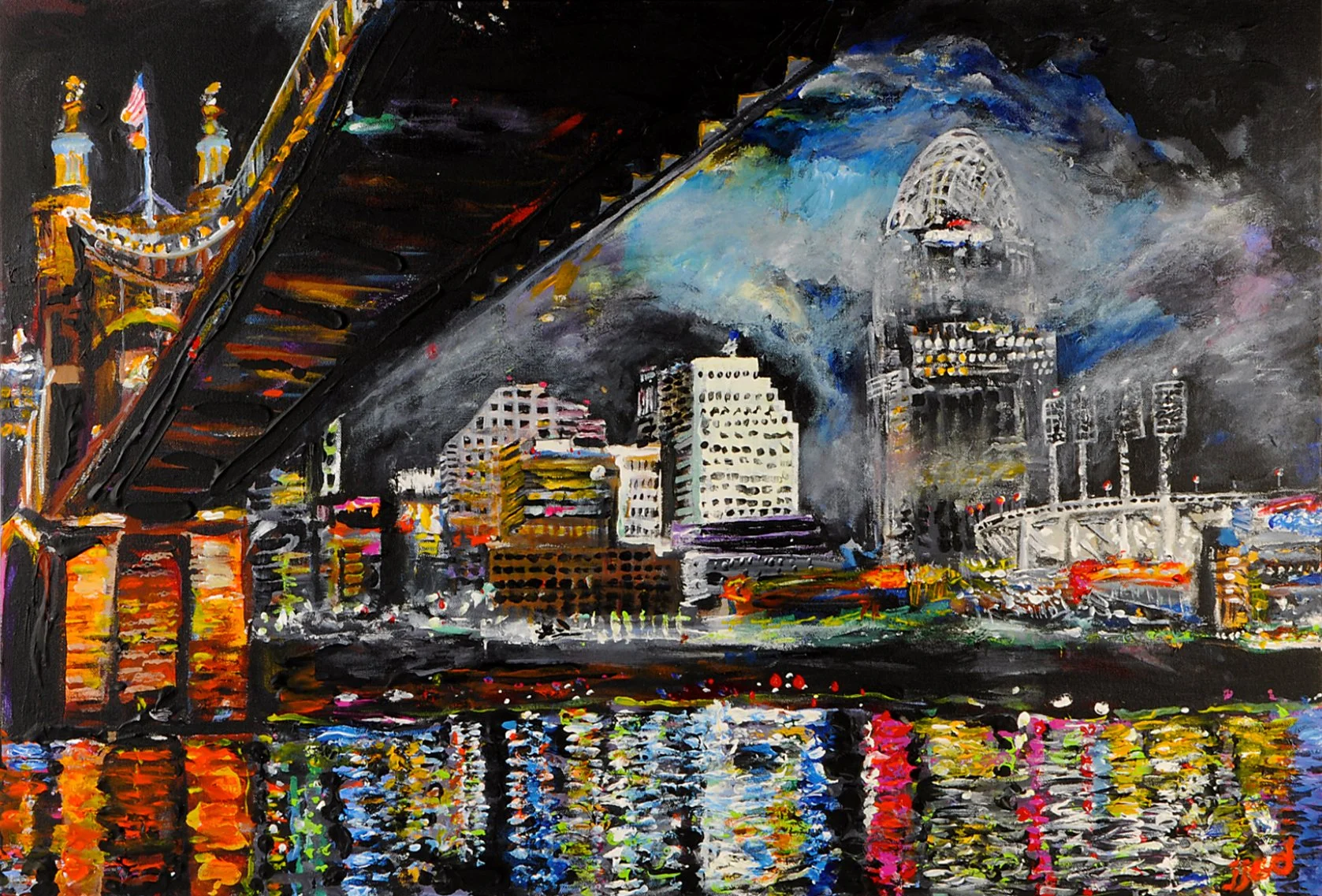 Under the Suspension One |  24″ x 36″ acrylic on canvas by Jeff Johns and Colin Daugherty | SOLD