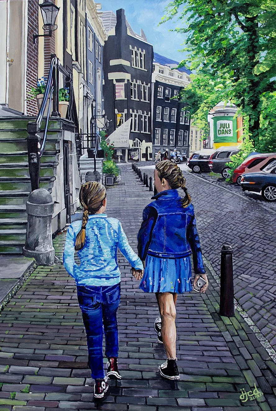 Sisterly Love, Amsterdam | 24″ x 36″ acrylic on canvas by Jeff Johns and Colin Daugherty | SOLD