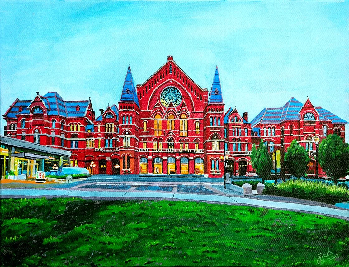 Music Hall | 11″ x 14″ acrylic on canvas by Jeff Johns and Colin Daugherty | SOLD
