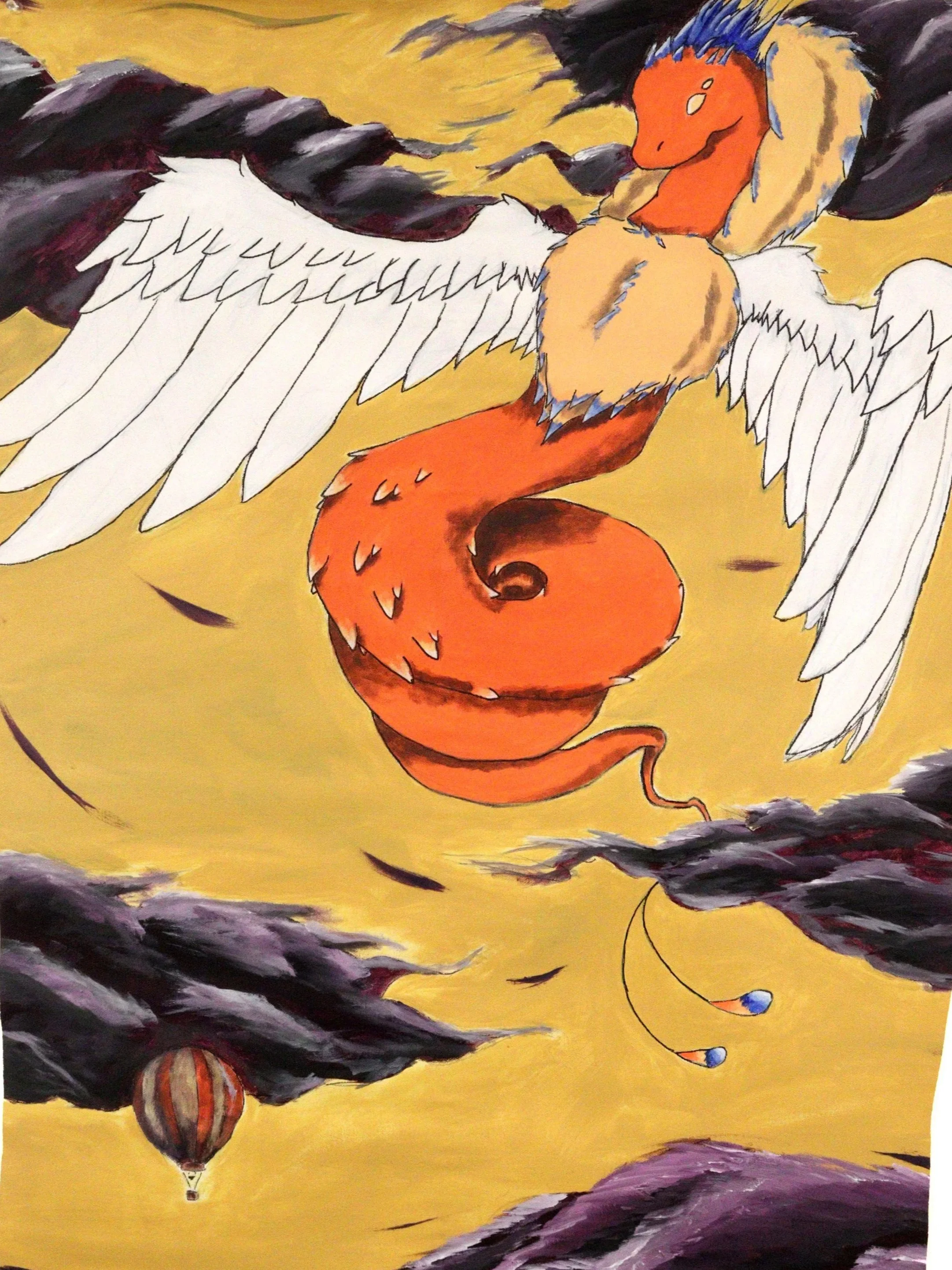 "God of Sky" Acrylic on loose canvas, 30" x 24", 2018