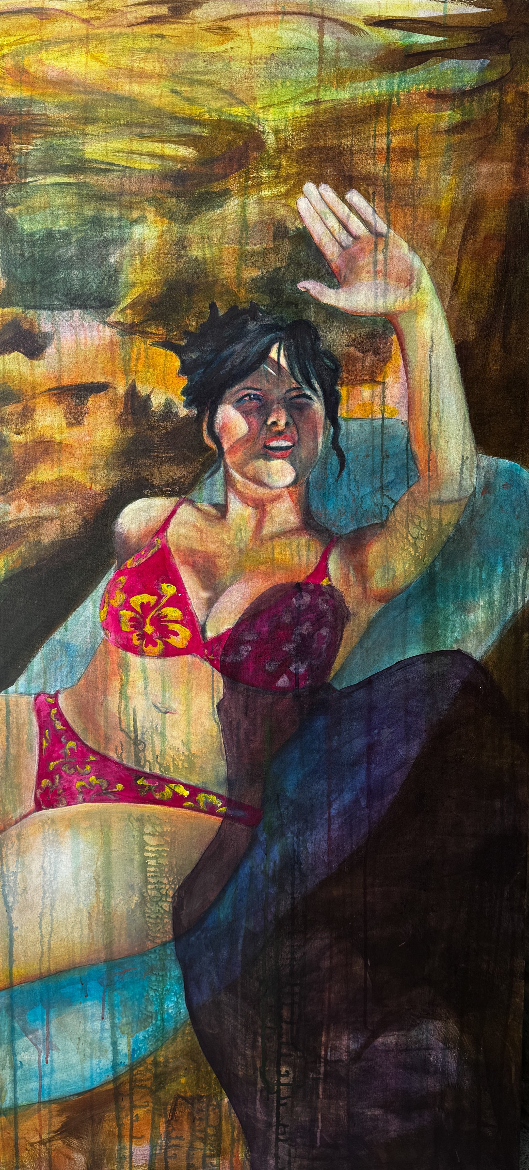Sunblock, 2025, 66"x30", Acrylic on canvas