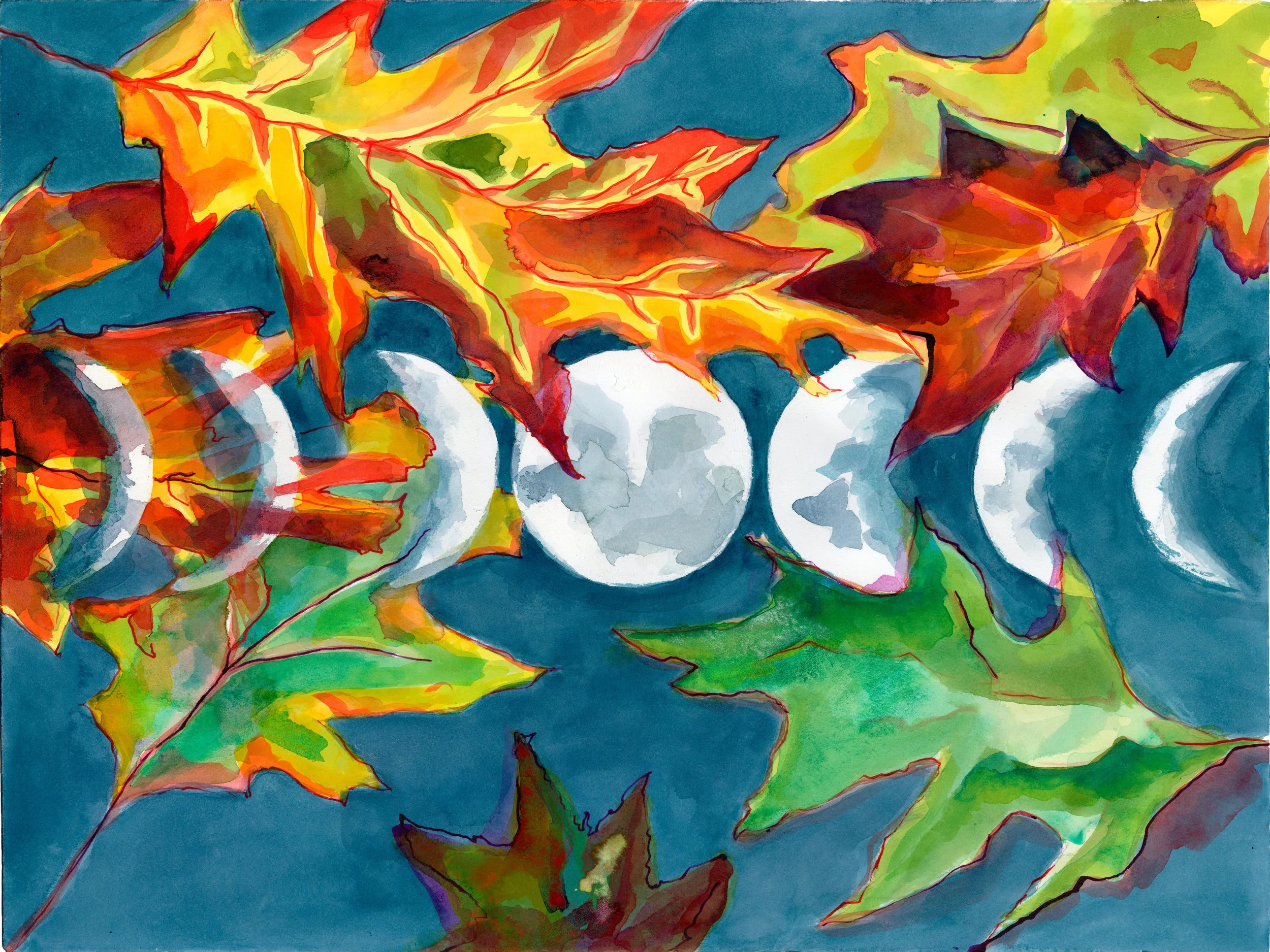 2000s: One Tree Project, 2026, 18"x24", Acrylic ink on BFK Reeves, Made in partnership with the Nature Center at Shaker Lakes and the Cleveland Institute of Art