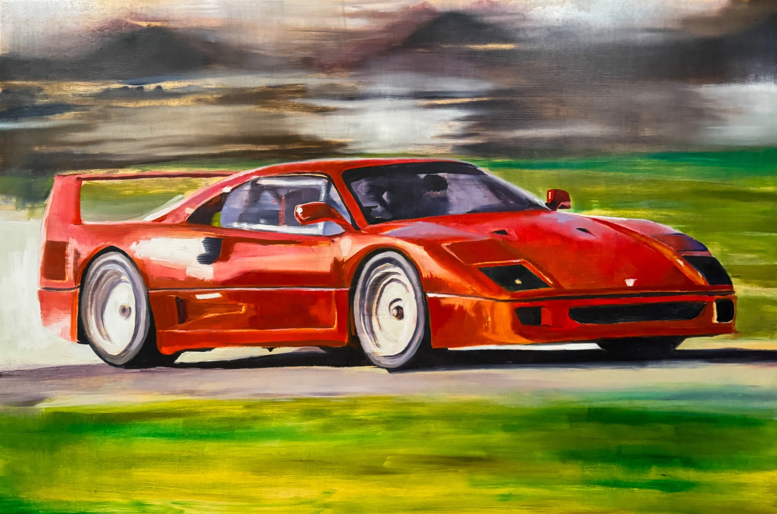 1987 Ferrari F40, 2026, Oil on panel, 24"x36"