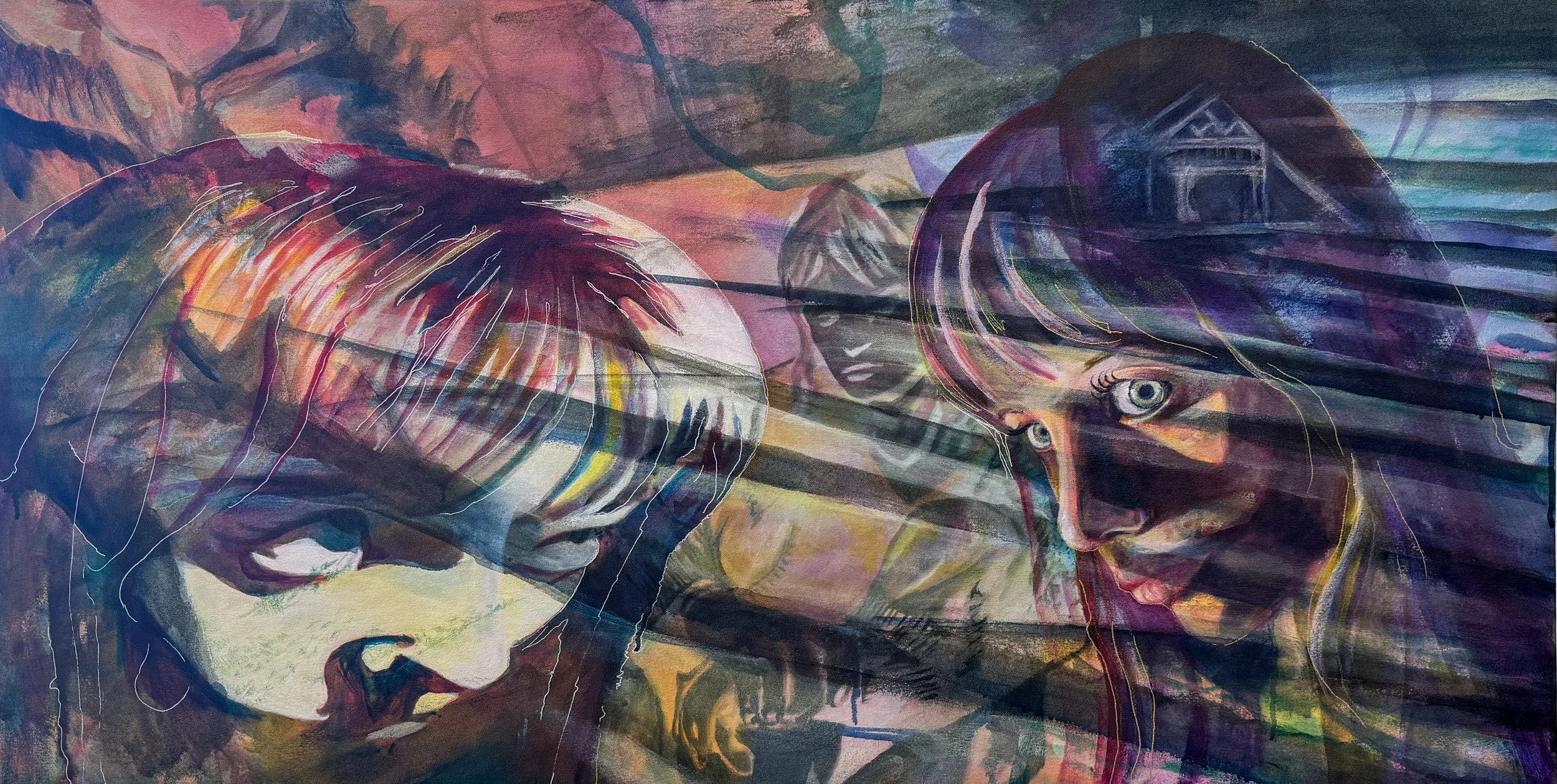 The Experiment, 2025, 24"x48", Acrylic on canvas