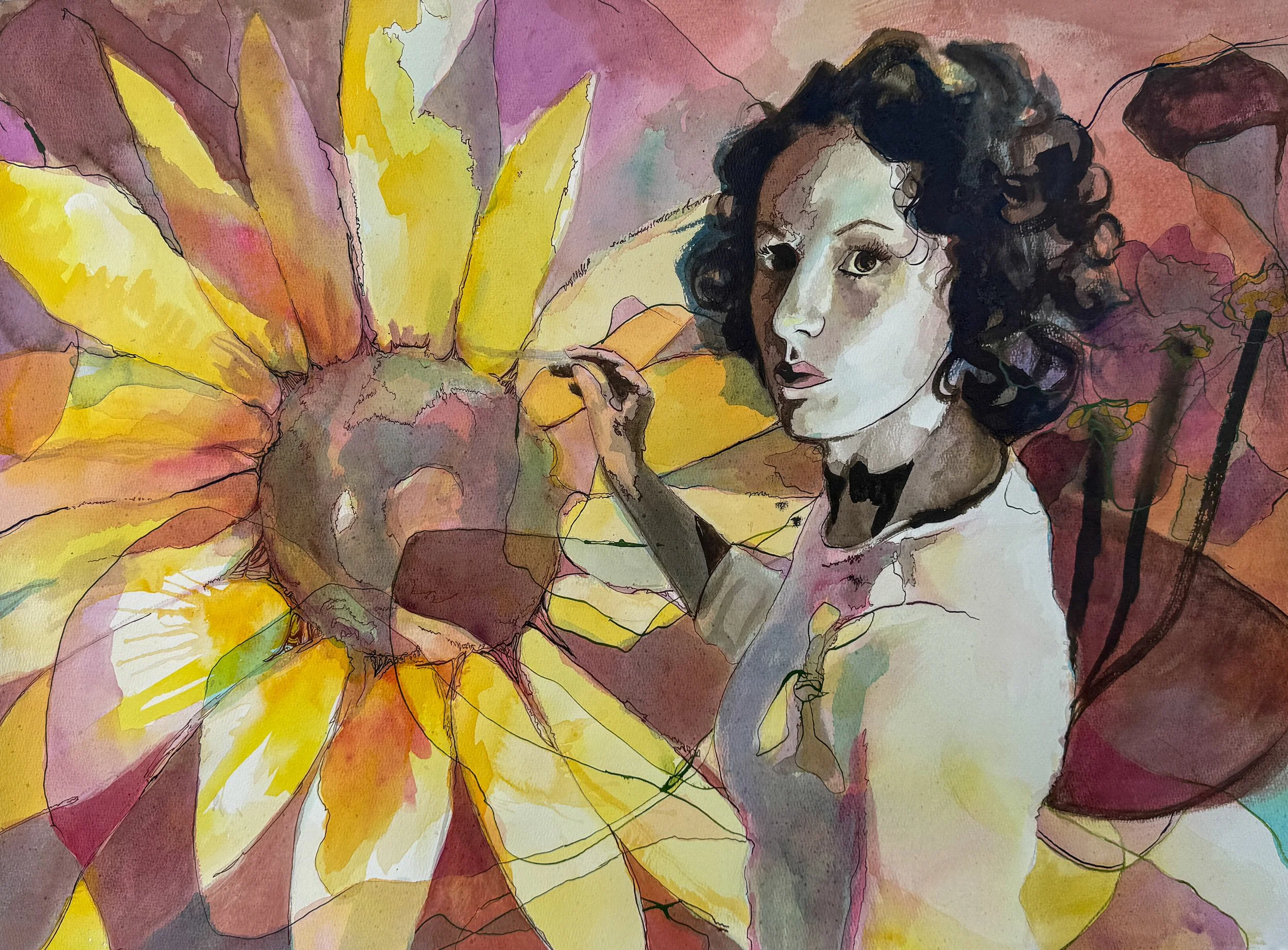 Opening the Light, Acrylic ink on paper, 22"x30"