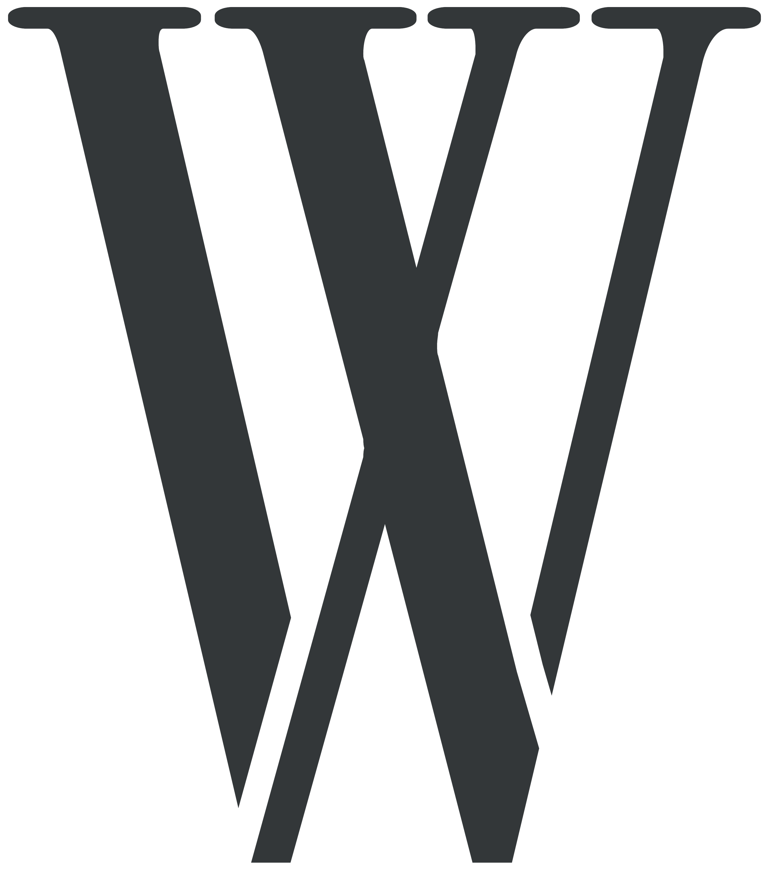 Large black letter W in a serif font on a transparent background.