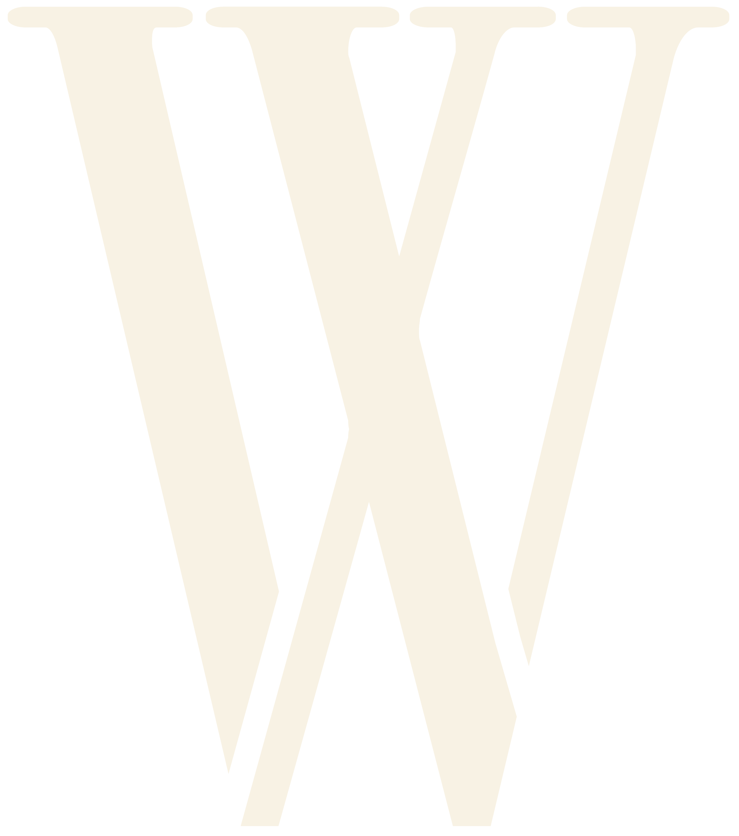 Large white letter W on a black background.