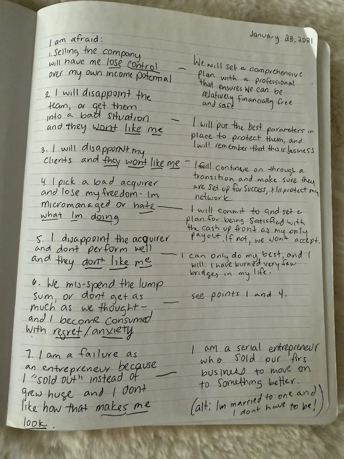 A Page from My Exit Journal