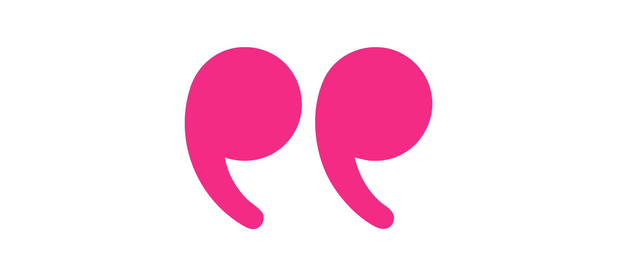 Pink quotation marks on a black background.