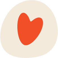 Red heart shape on a beige background
