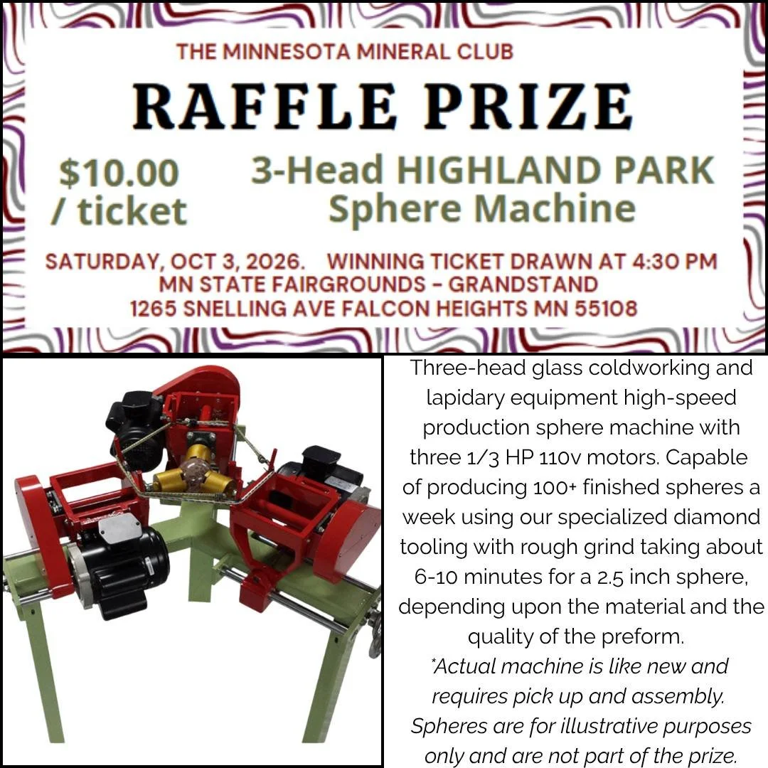 Are you interested in the lapidary arts? Are you looking for some updated equipment? Do you like supporting your local Mineral Club? Do you like participating in raffles? LOOK NO FURTHER!

The BIG raffle prize at The Minnesota Mineral Club Annual Sho