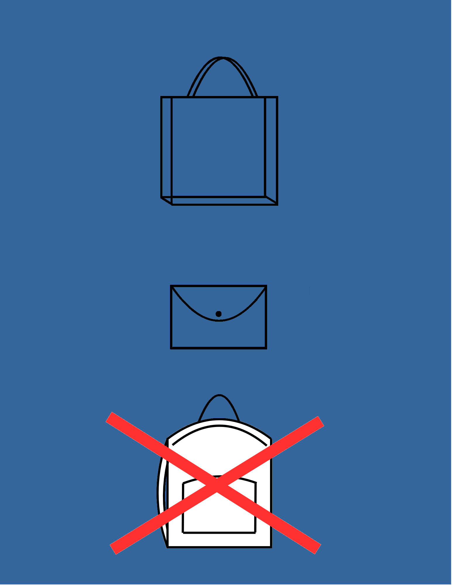 Diagram of the bags allowed within Emerald City Pitch