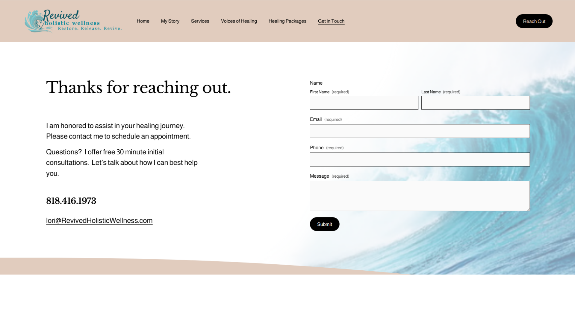 Web Design for Entrepreneurs Revived Holistic Wellness