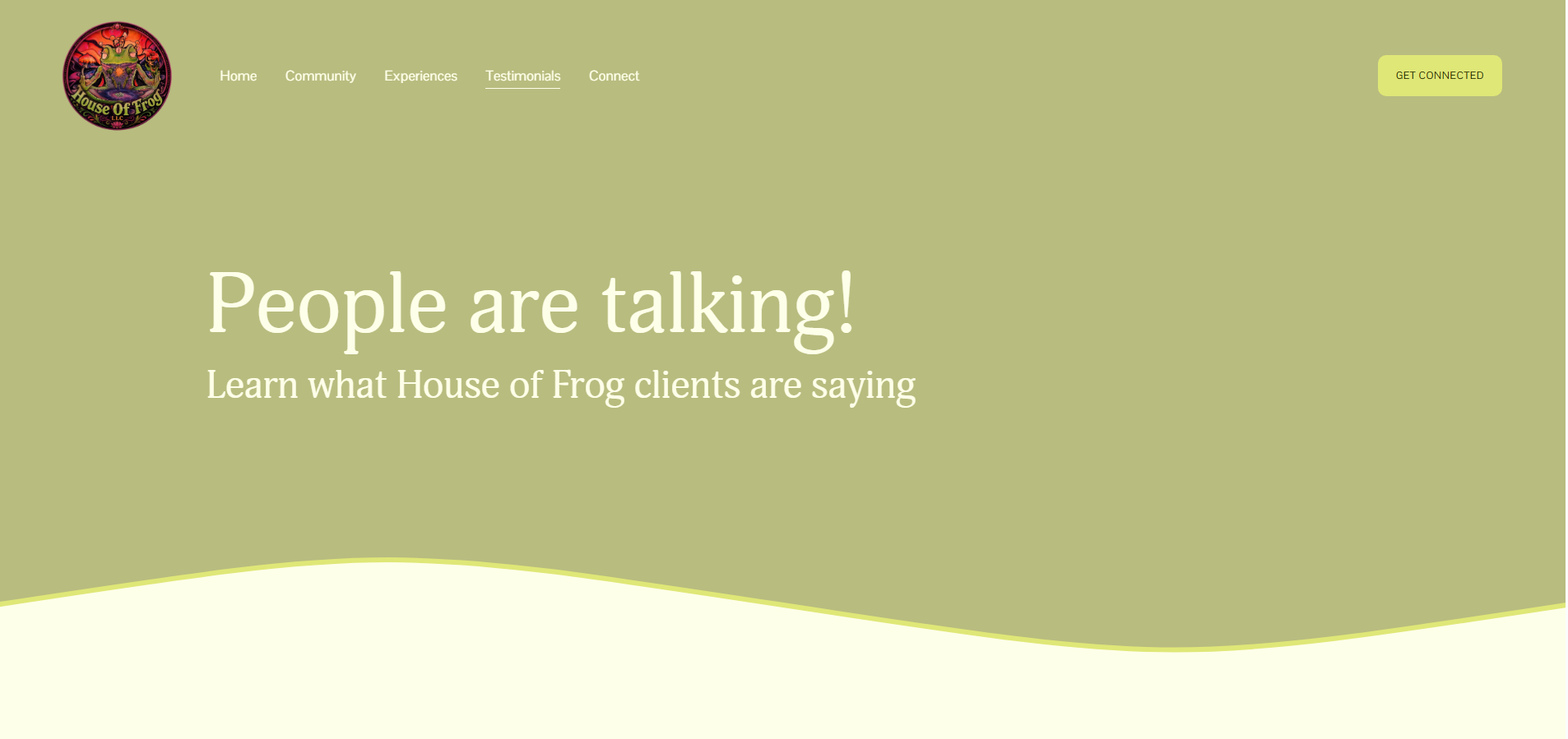 Website design testimonials House of Frog