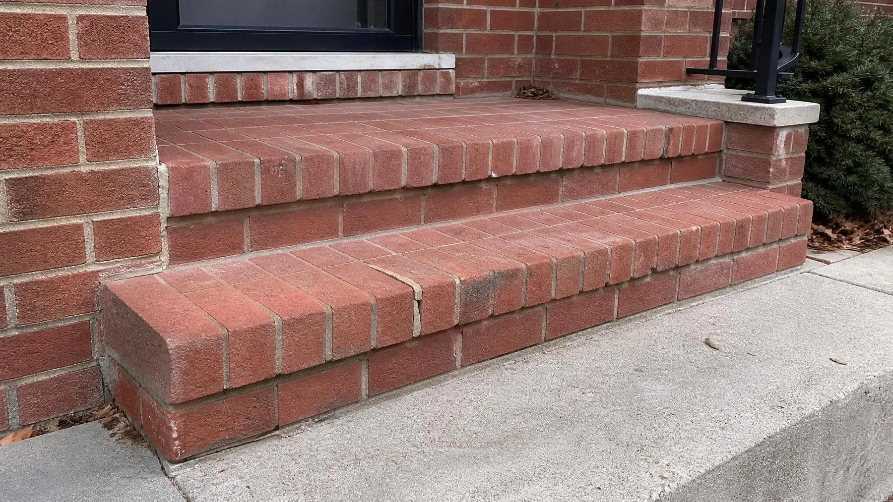 brick step repair assessment on brick masonry
