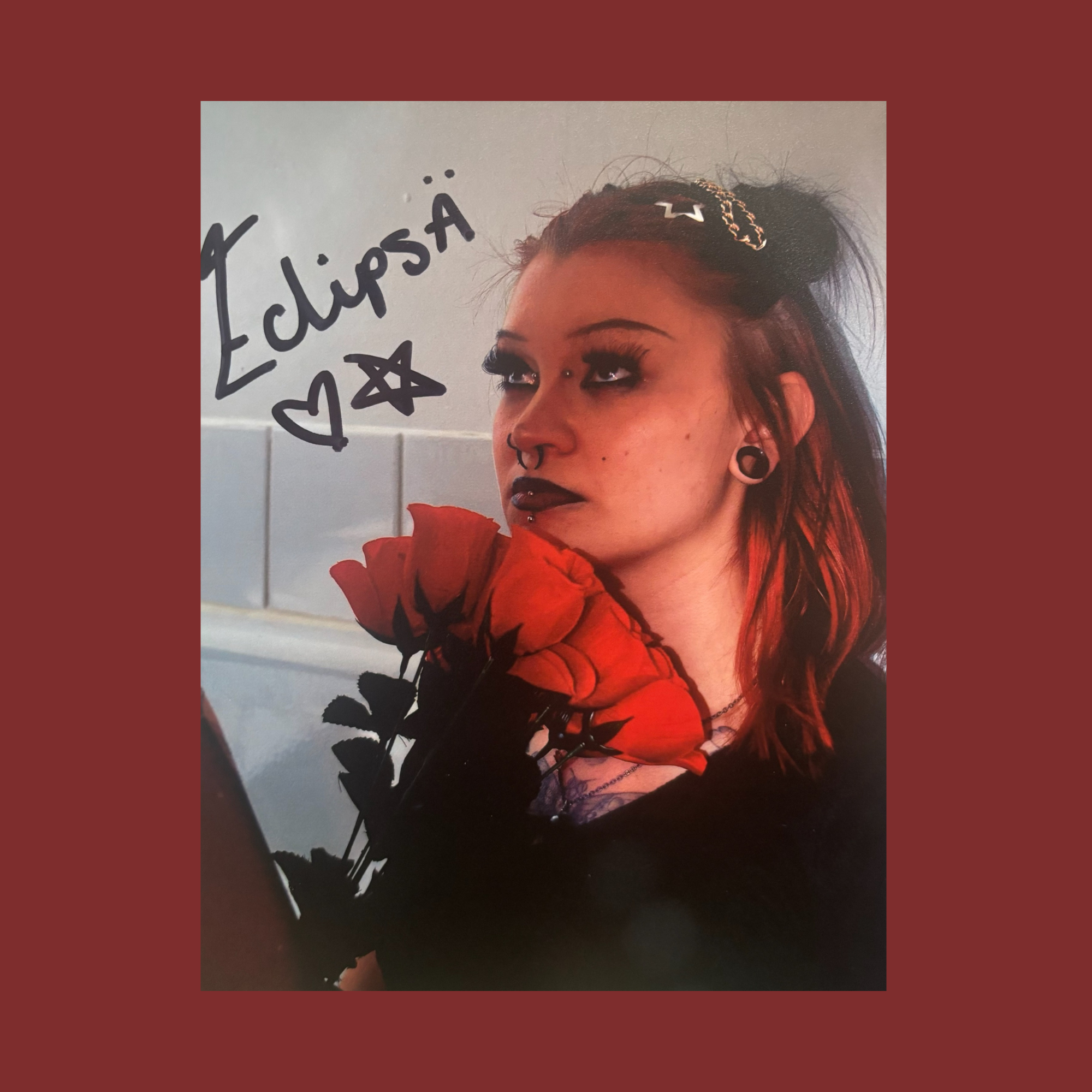 Signed Red Rose Poster