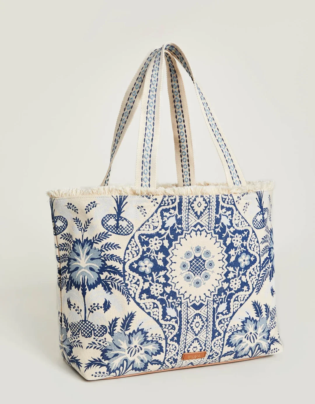 Spartina Large Navy Palms Tote