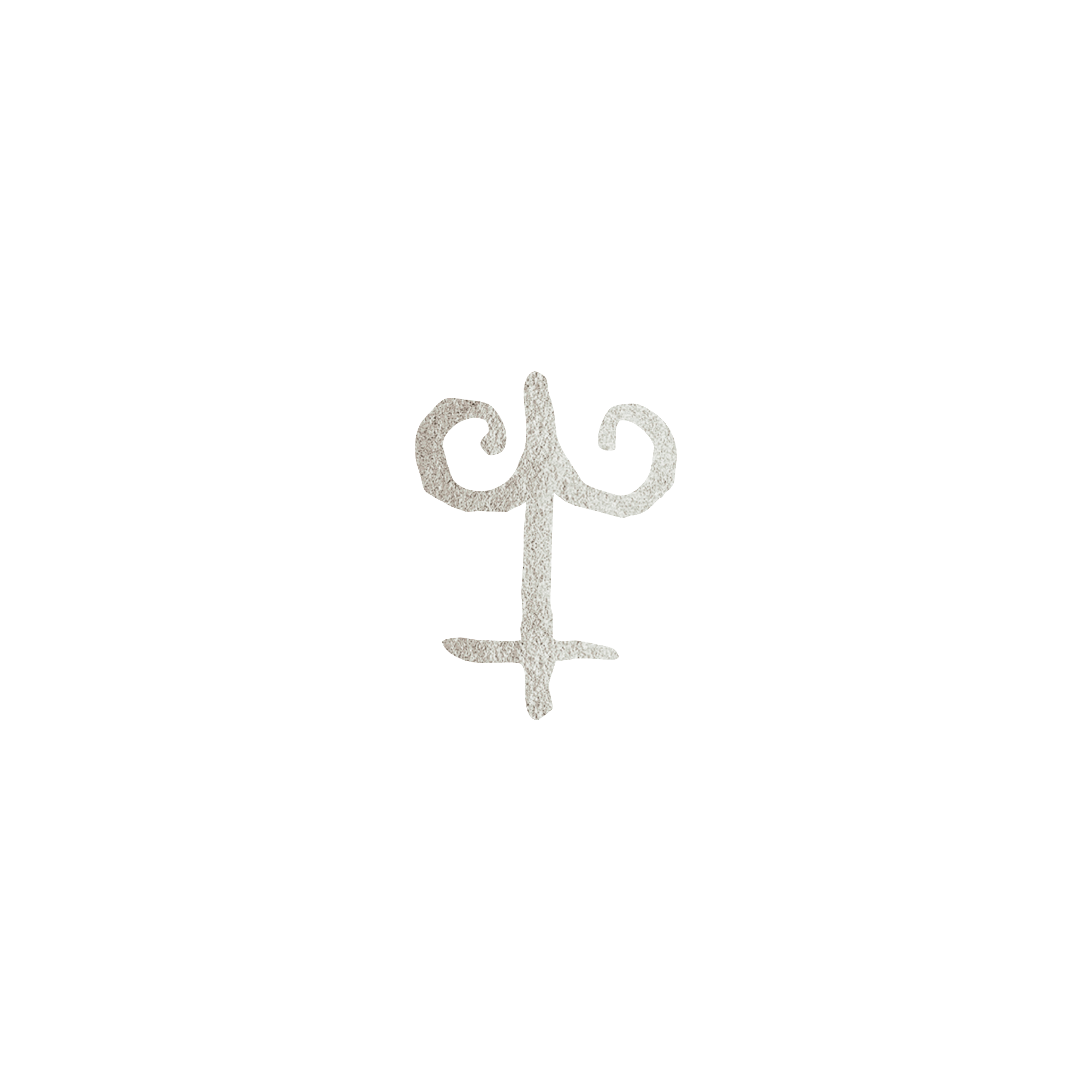 Hand-drawn outline of alchemy symbol In gold foil
