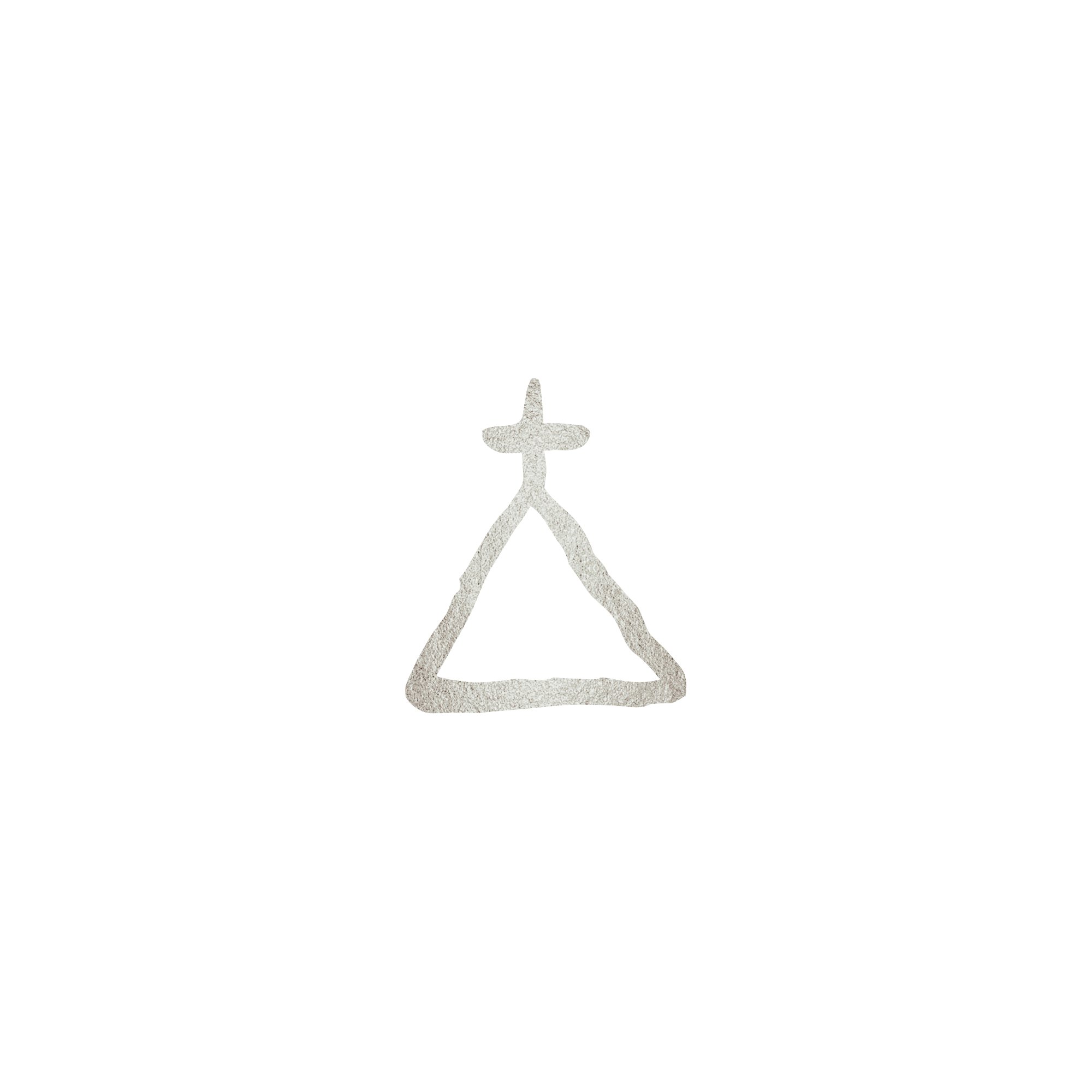 Hand-drawn outline of alchemy symbol