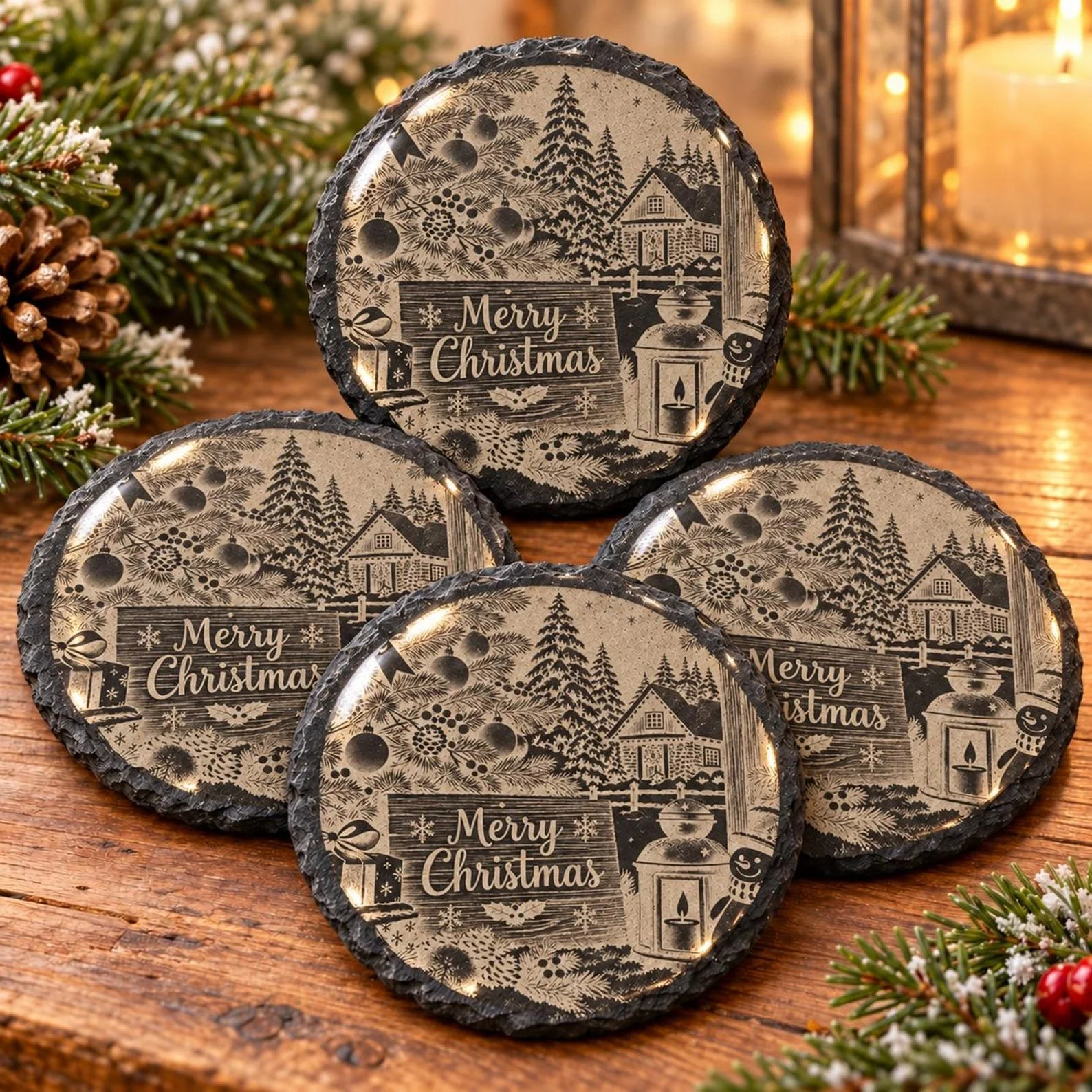 Christmas Slate Coasters — Physical