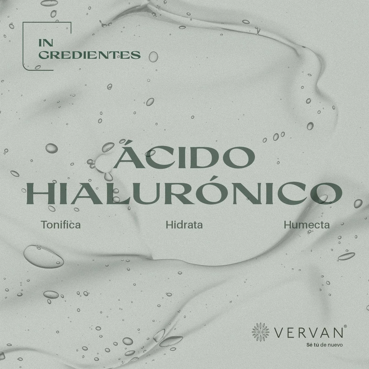 Close up del ingrediente, acido hialurónico