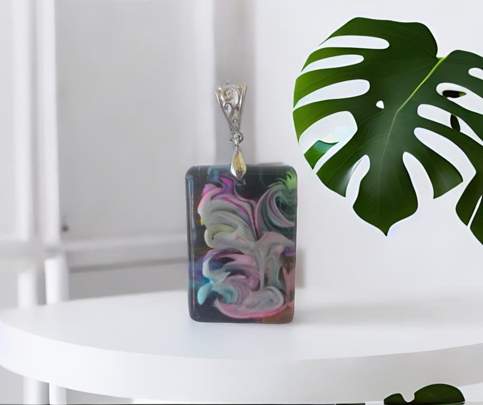 Cosmic Swirl  Rectangle Pendant