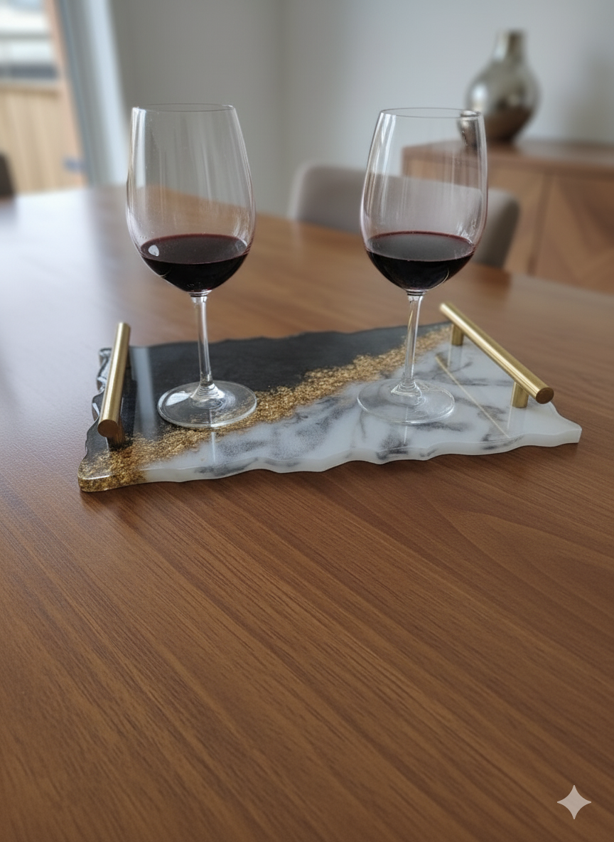 Black, White & Gold Tray