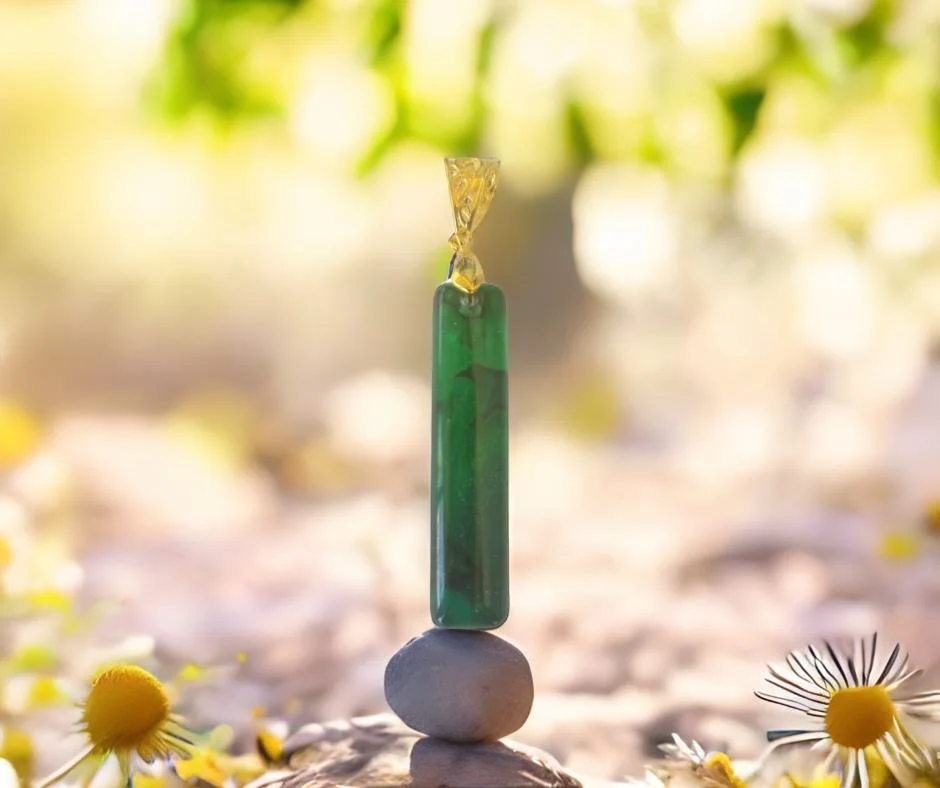 Elegant Green Bar Pendant