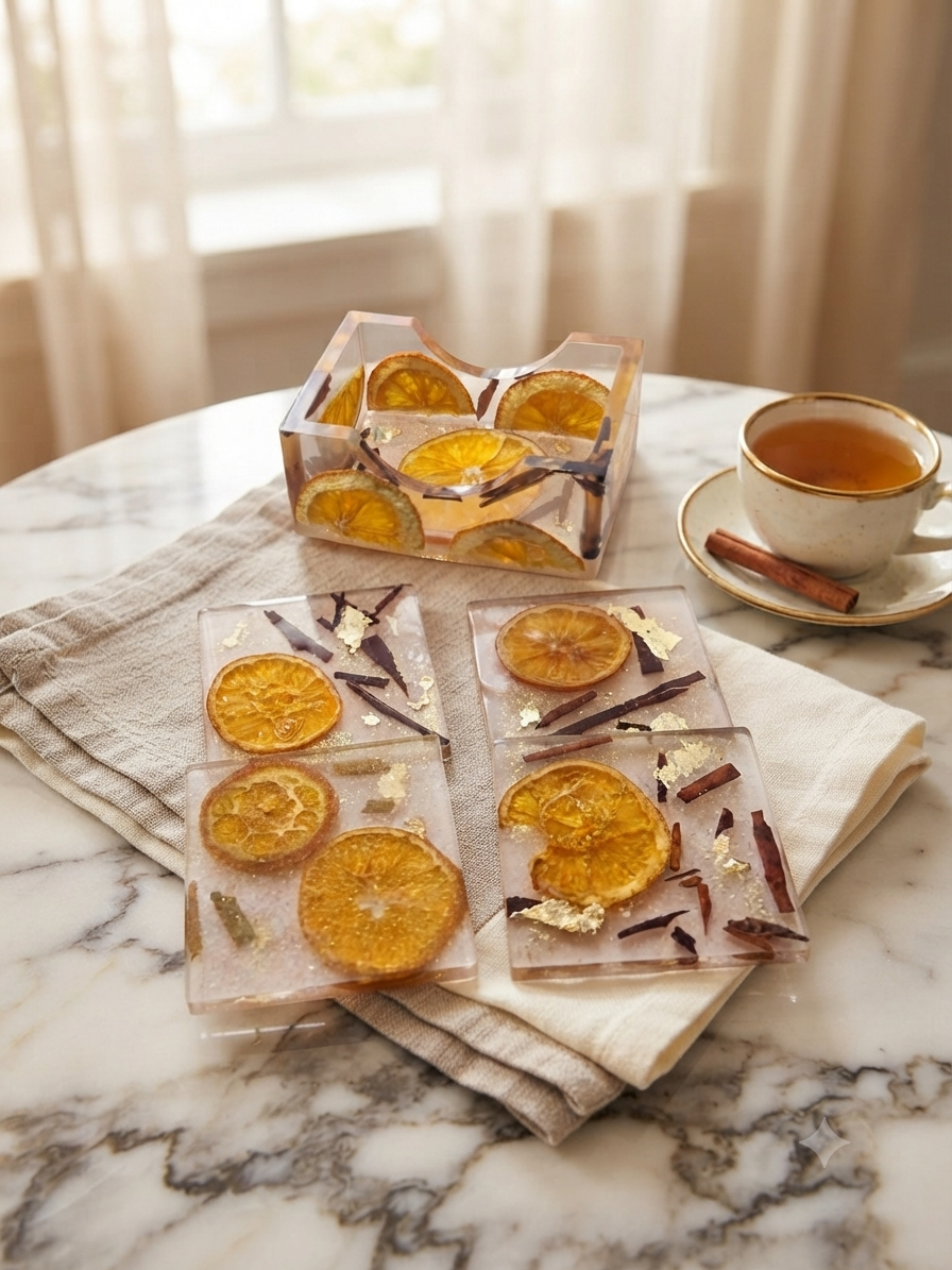 Autumn Botanical Coaster Set