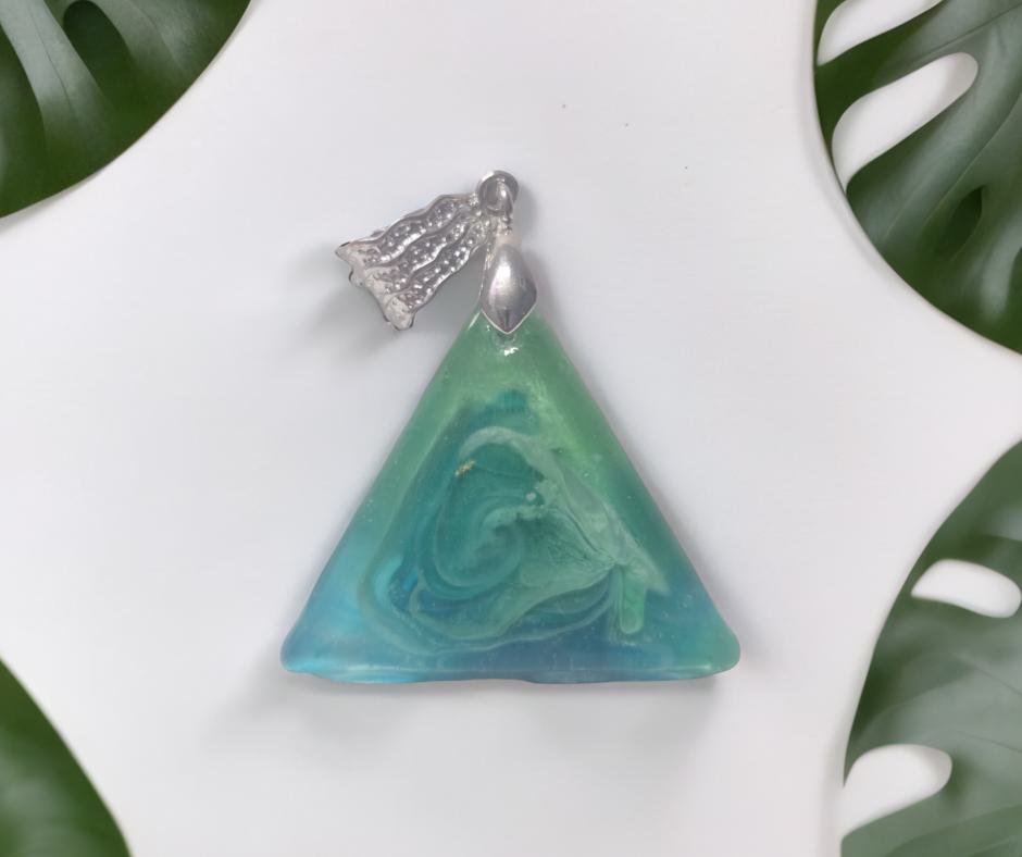 Ocean Swirl Resin Pendant