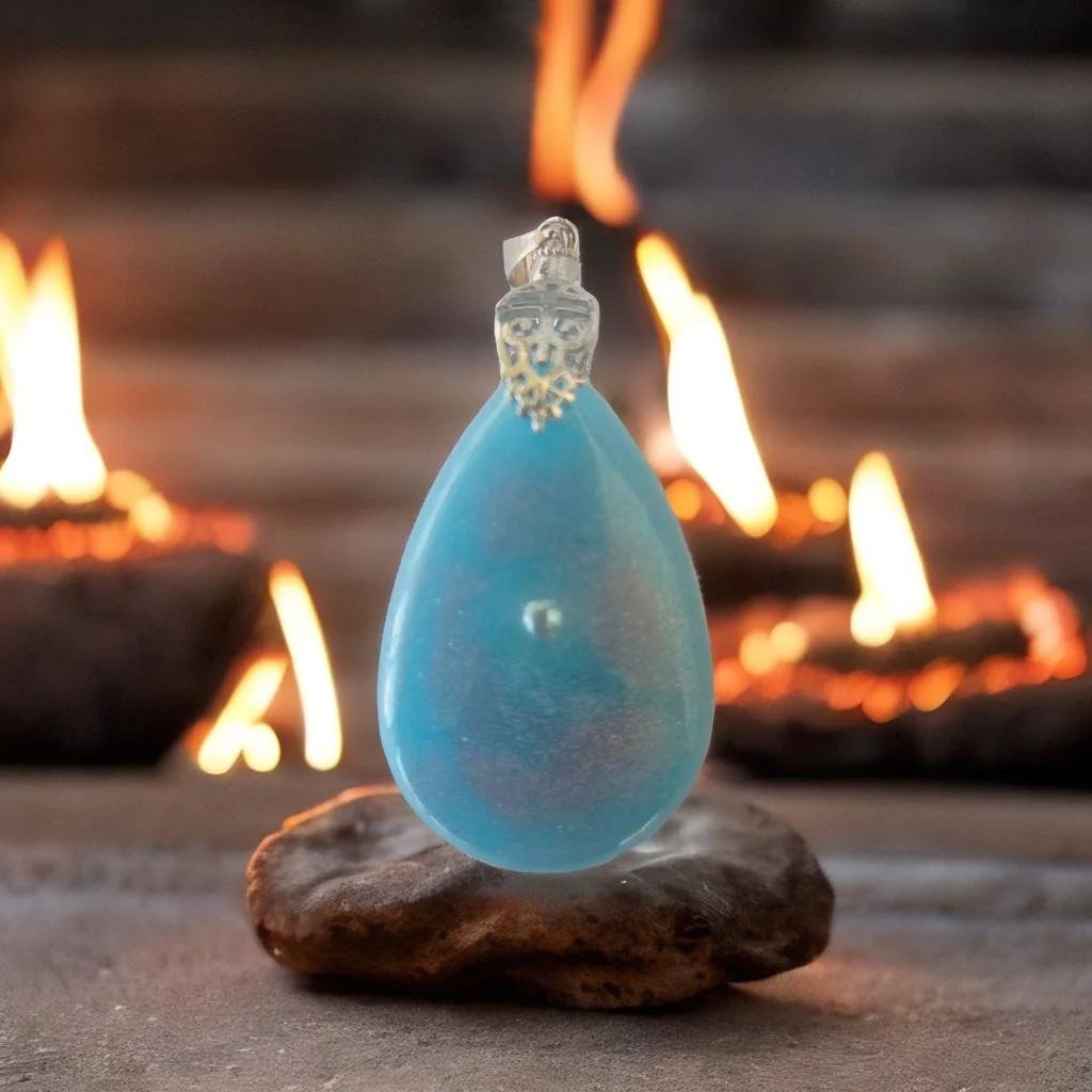 Shimmering Blue Teardrop Pendant