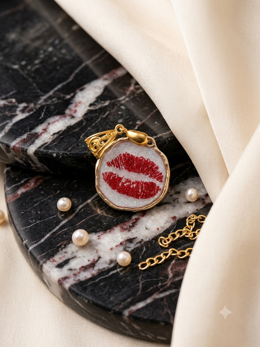 Red Lipstick Kiss Pendant
