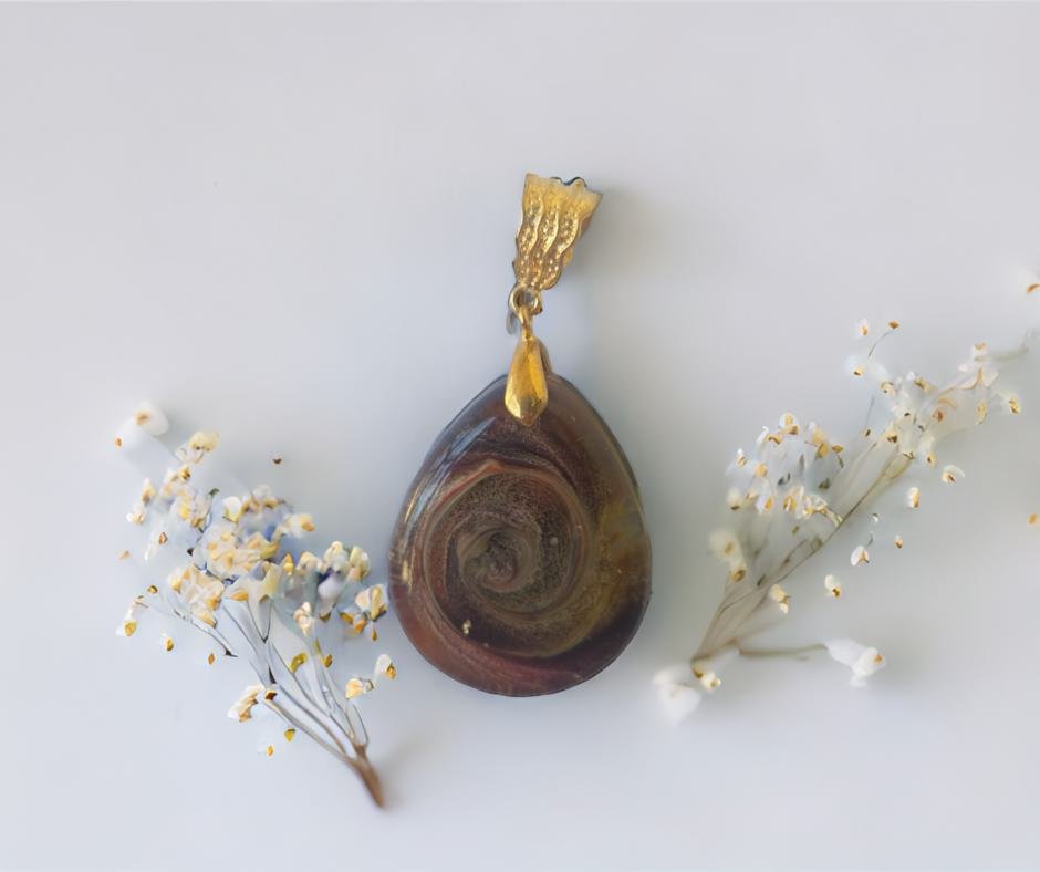 Mystical Swirl Teardrop  Pendant