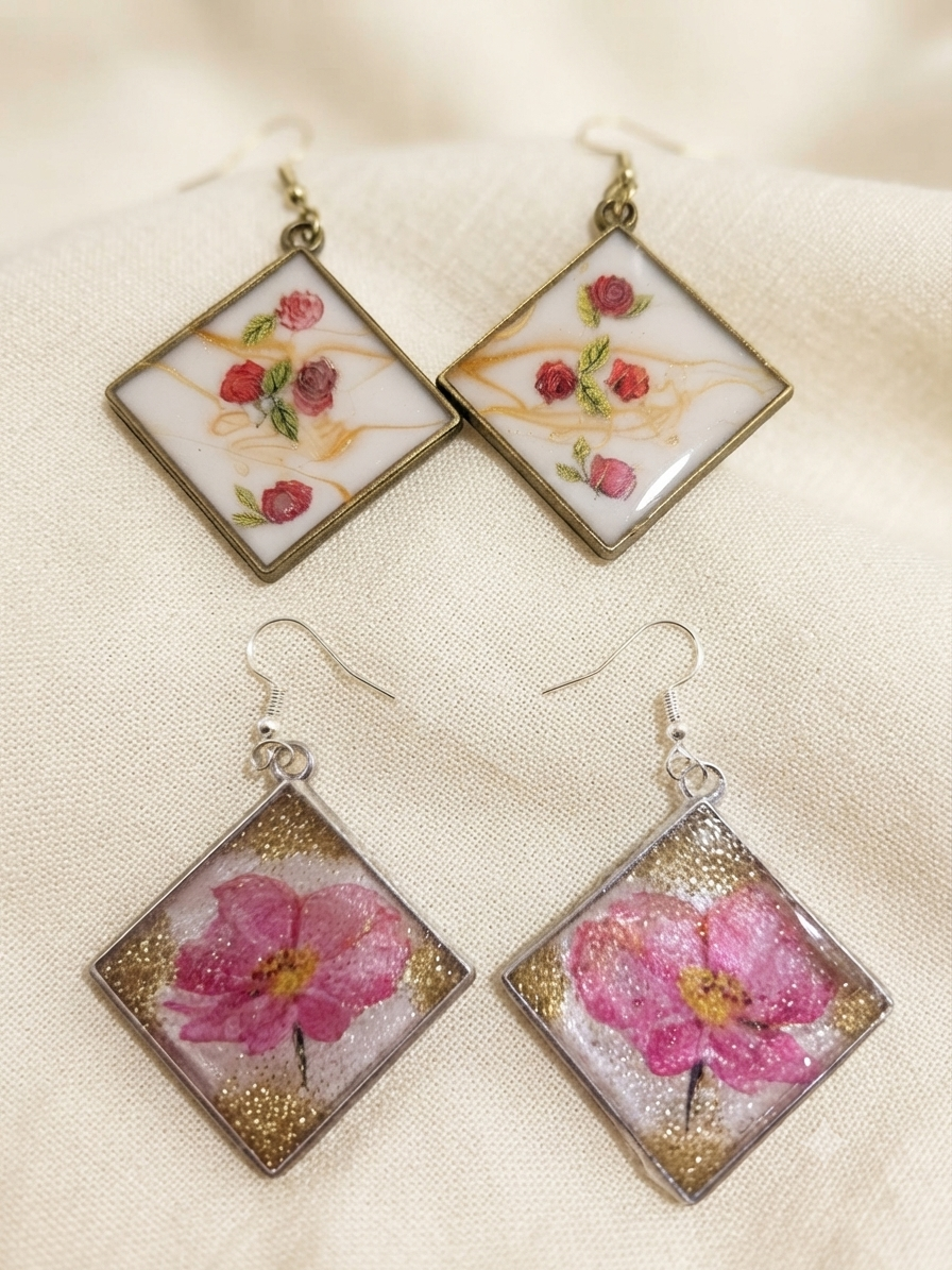 Vintage Style Diamond Drop Earrings